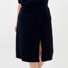 Saia Cativa Plus Size Midi em Tecido Feminina