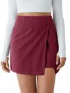 Saia Cicy Bell Corduroy Mini A-line de Cintura Alta Borgonha