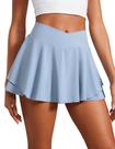 Saia CRZ YOGA Breeze Azul de Cintura Alta com Camadas Pequena