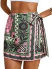 Saia Csvinkiko Wrap Mini Summer Boho com estampa floral verde M