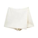 Saia Curta Assimétrica com Zíper Lateral - Estilo Pareô Vintage para Mulheres