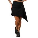 Saia Curta Bico Lateral Preta Lisa Feminina Fashion
