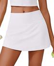 Saia curta com shorts integrados e bolsos PINSPARK para tênis e golfe - Branca, P Saia curta com shorts integrados e bolsos PINSPARK para tênis e golfe - Branca, P