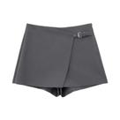Saia Curta De Cintura Alta Com Bandagem Para Mulheres, Saia Casual Chic, Culottes