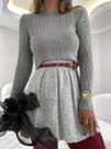 Saia Curta De Tricot Plissada Moda Rodada Colegial Inverno