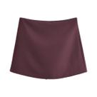 Saia Curta Feminina De Cintura Alta Com Zíper Lateral, Estilo Casual Vintage Para Primavera Saia Curta Feminina De Cintura Alta Com Zíper Lateral, Estilo Casual Vintage Para Primavera