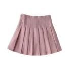 Saia Curta Feminina De Cintura Alta Em A, Cor Sólida, Ajuste Slim, Estilo Doce Para Verão, Outono E Saia Curta Feminina De Cintura Alta Em A, Cor Sólida, Ajuste Slim, Estilo Doce Para Verão, Outono E
