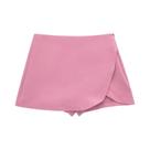 Saia Curta Feminina De Cintura Alta Marrom Rosa Preta Assimétrica Casual De Verão