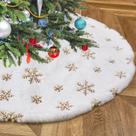Saia de árvore de Natal B-COOL Faux Fur Sequin 60 cm dourada