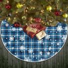 Saia de árvore de Natal COWDIY Blue Buffalo Plaid 122cm