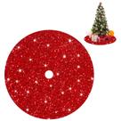 Saia de árvore de Natal FUHSY Red Velvet Sequin 36 cm de diâmetro