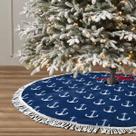 Saia de árvore de Natal GHYGTY azul marinho Mandala 122cm