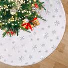 Saia de árvore de Natal QueenDream White Faux Fur 90cm Saia de árvore de Natal QueenDream White Faux Fur 90cm