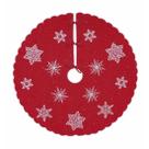 Saia de árvore de Natal Simhomsen bordada em flocos de neve vermelhos
