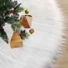 Saia de árvore iMucci 36", lã branca, pele, decoração de Natal
