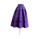 Saia De Baile Floral Roxa Com Cintura Alta Para Mulheres, Elegante E Chic, Comprimento Até O Joelho Saia De Baile Floral Roxa Com Cintura Alta Para Mulheres, Elegante E Chic, Comprimento Até O Joelho