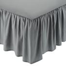 Saia de cama Amazon Basics, leve, com babados, Queen, cinza escuro Saia de cama Amazon Basics, leve, com babados, Queen, cinza escuro
