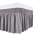 Saia de cama Biscaynebay Wrap Around Queen Size, cinza prateado