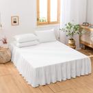 Saia de cama BISELINA de linho francês de 14 polegadas, drop king size, branca