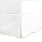 Saia de cama HIG Off-White, borda em forma de vieira, 37 cm