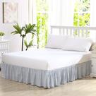 Saia de cama Laura Ashley Home de algodão com babados azul king