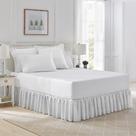 Saia de cama Laura Ashley Home em algodão com babados Queen Grey