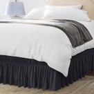 Saia de cama Utopia, roupa de cama totalmente elástica, babado, 40 cm, preta