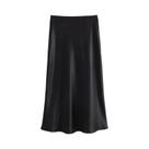 Saia De Cetim Elegante De Cintura Alta Para Mulheres, Estilo De Verão Para Escritório E Uso Casual,