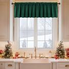 Saia de janela MIULEE Christmas Blackout Hunter Green 52x46cm