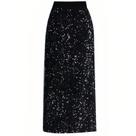 Saia de lantejoulas BETYFUL, elástica, cintura alta, glitter, negra, feminina