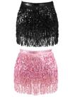 Saia de lantejoulas Syhood LED Light Up Belly Dance 2 unidades