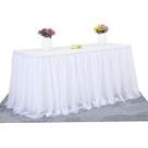 Saia de mesa Suppromo de tule branco de 14 pés para mesa retângulo/redonda