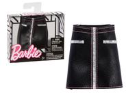 Saia de moda Barbie Fashions 5 em couro preto para boneca