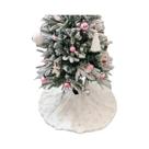 Saia De Pelúcia Branca Com Flocos De Neve Para Árvore De Natal 78-122CM, Capa De Base De Árvore De