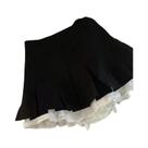 Saia de renda com borda Flume, saia plissada elegante e versátil, saia evasê, novo estilo