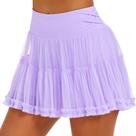 Saia de tênis feminina Stelle com babados de cintura alta com shorts lilás