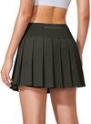 Saia de tênis YYV feminina com 3 bolsos, golfe, cintura alta, verde militar Saia de tênis YYV feminina com 3 bolsos, golfe, cintura alta, verde militar