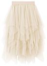 Saia de tule Reaowazo Fairy A-Line, cintura alta, Halloween, bege