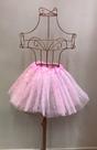 Saia de Tulê Tutu Infantil Juvenil Fantasia de Carnaval Rosa com Glitter e Luz de LED