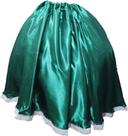 Saia De Umbanda E Candomblé Cetim Verde Barrado Branco
