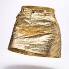 Saia Dourada Metalizada material sintético Craquelada Tamanho:MCor:Dourado Bubble