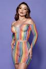 Saia e Blusa Arrastão Rainbow Y2144 - Lingerie Luxuosa e Sensual Saia e Blusa Arrastão Rainbow Y2144 - Lingerie Luxuosa e Sensual