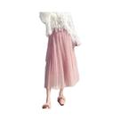 Saia Elegante De Tule De Cintura Alta Para Mulheres, Moda Coreana, Malha Branca E Preta, Plissada Em