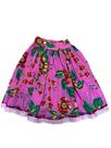 Saia em Chita de Algodão Floral Fundo Rosa Tamanho 10