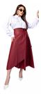Saia Envelope Midi Elegante material sintético Moda Feminina
