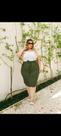 Saia evacê verde militar plus size
