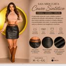 Saia Feminina Curta Cinto Duplo e Bolso Moda Tendência Material Sintético Cor Preta Saia Feminina Curta Cinto Duplo e Bolso Moda Tendência Material Sintético Cor Preta