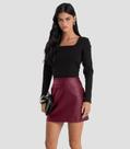 Saia Feminina em material sintético Sintético Dianna Vermelho Saia Feminina em material sintético Sintético Dianna Vermelho