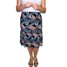 Saia Feminina Estampada Malha Fria Midi Senhora Evangélica