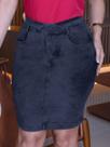 Saia Feminina Jeans Lapis Botão Encapado Saia Feminina Jeans Lapis Botão Encapado